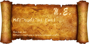 Mátyási Emil névjegykártya